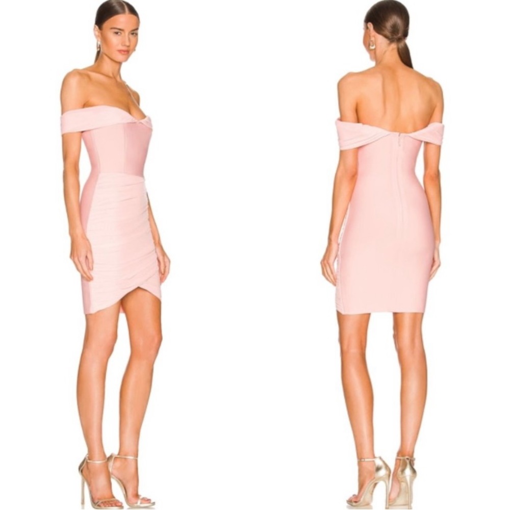 Elliatt Praise Off the Shoulder Mini Dress - Small Blush Pink